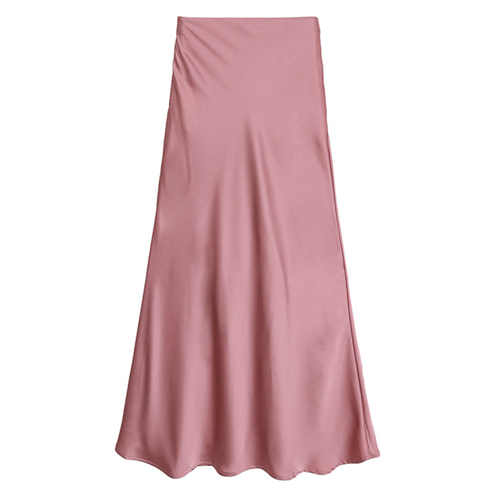 Women's nan bias-cut maxi skirt with high, seamless waistband and flowing satin look Mune Fashion