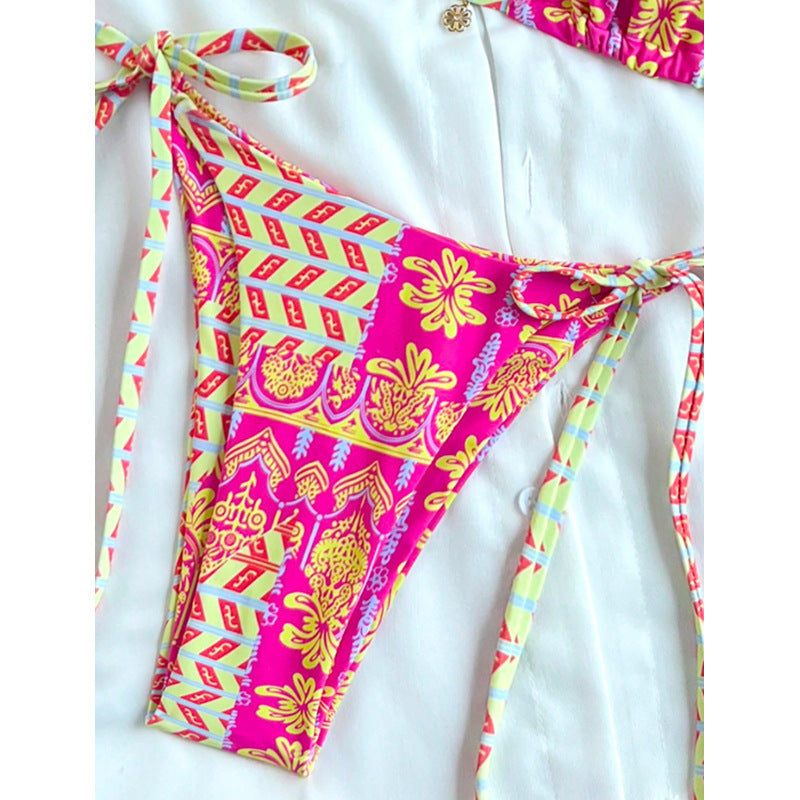 Ladies Triangle Bikini with trendy lacing and colorful design Mune Fashion
