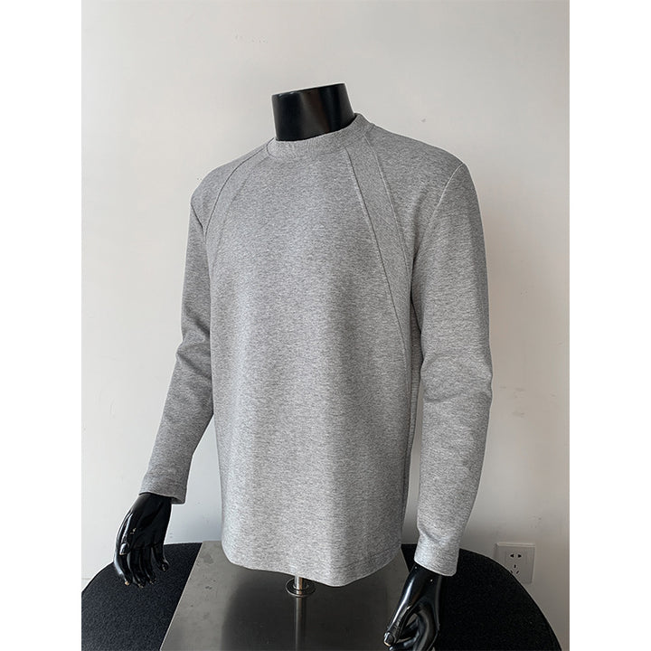 Men's Fine Long Sleeve Sweatshirt with Light Stand-up Collar and Raglan Seams Mune Fashion