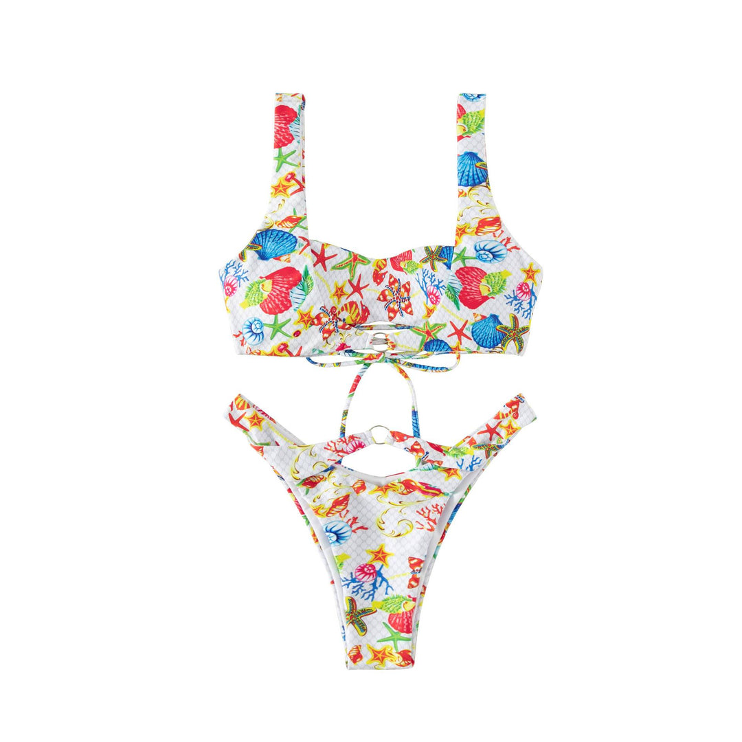 Women's bikini with floral design and adjustable straps Mune Fashion