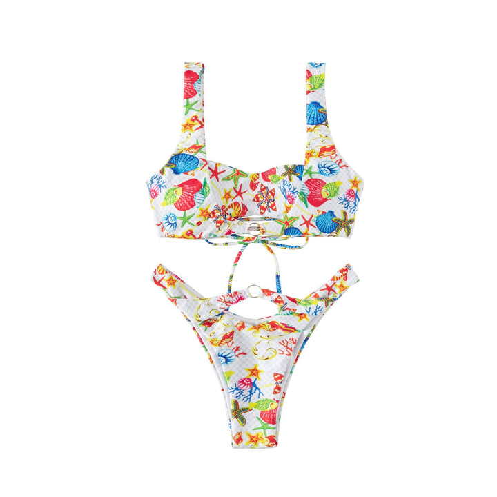 Women's bikini with floral design and adjustable straps Mune Fashion