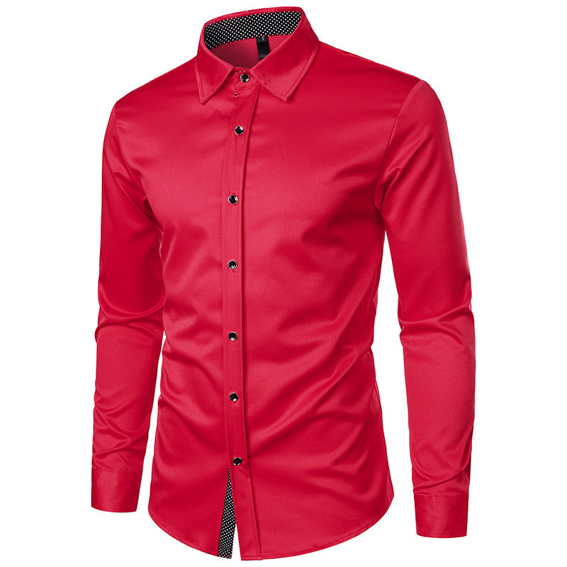Men's tailored business shirt with contrasting trim at collar stand and cuffs Mune Fashion