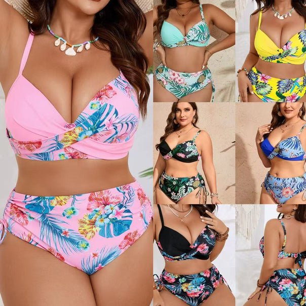 Women’s Bikini Set with Stylish High-Waist Design and Floral Pattern Mune Fashion