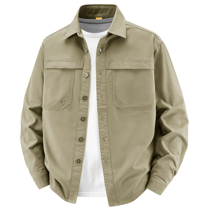 Men's overshirt made of cotton twill with two chest flaps and relaxed fit Mune Fashion