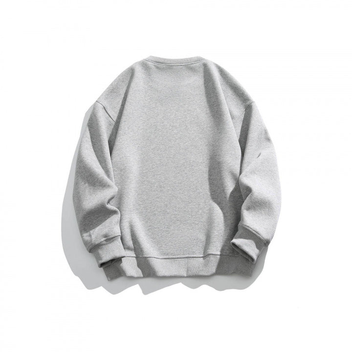 Unisex Oversize Sweatshirt with Retro Burger Print, Round Neckline and Ribbed Cuffs Mune Fashion