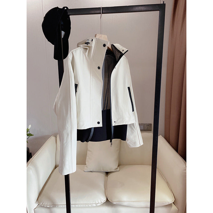 Women's Modern Transitional Jacket with Extra High Collar Mune Fashion