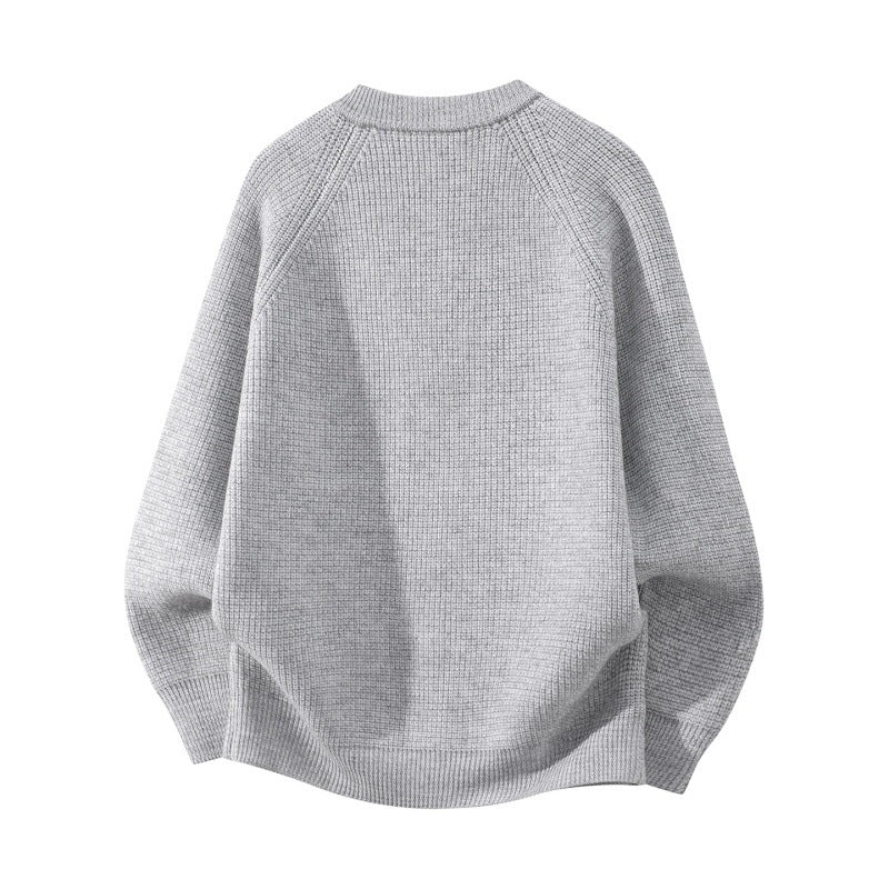 Women's Oversized Knit Cardigan with Round Neck, Raglan Sleeves, and Two-Way Zipper Mune Fashion