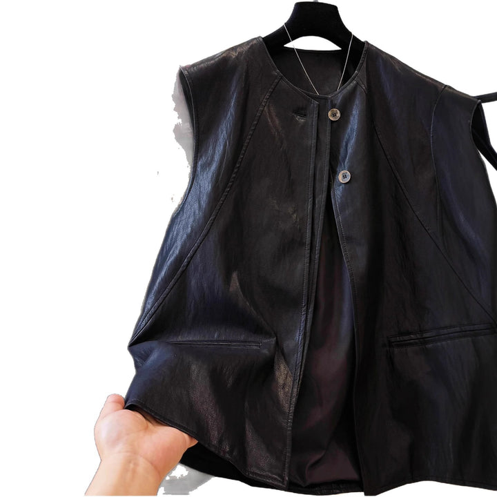 Ladies Noble Leather Waistcoat Mune Fashion