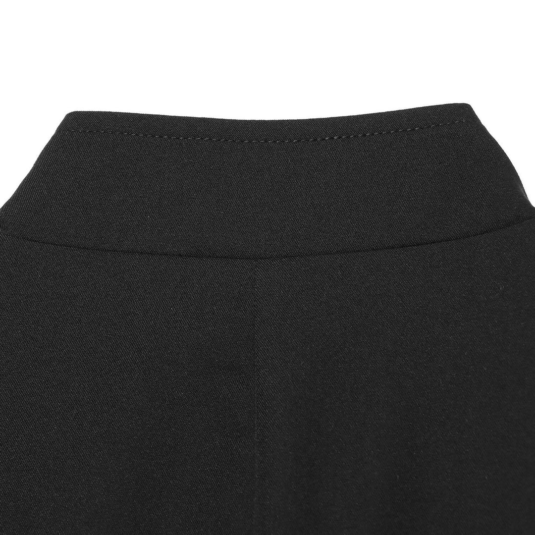 Women Long Blazer with Stand Collar and Continuous Button Placket Mune Fashion