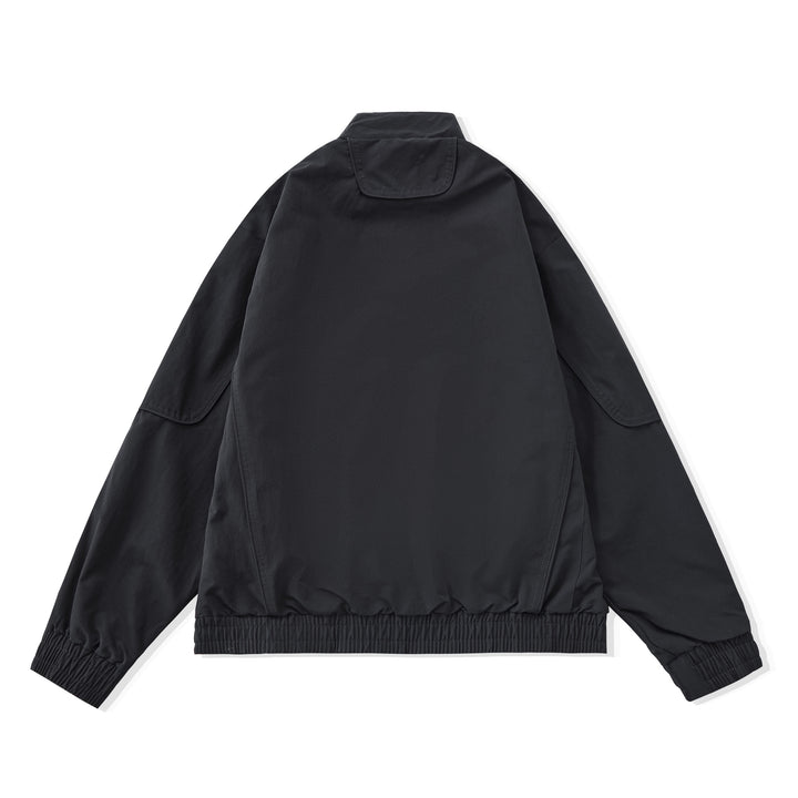 Women Short Boxy Utility Jacket with ergonomic seams, high standing collar and drawstring hood
