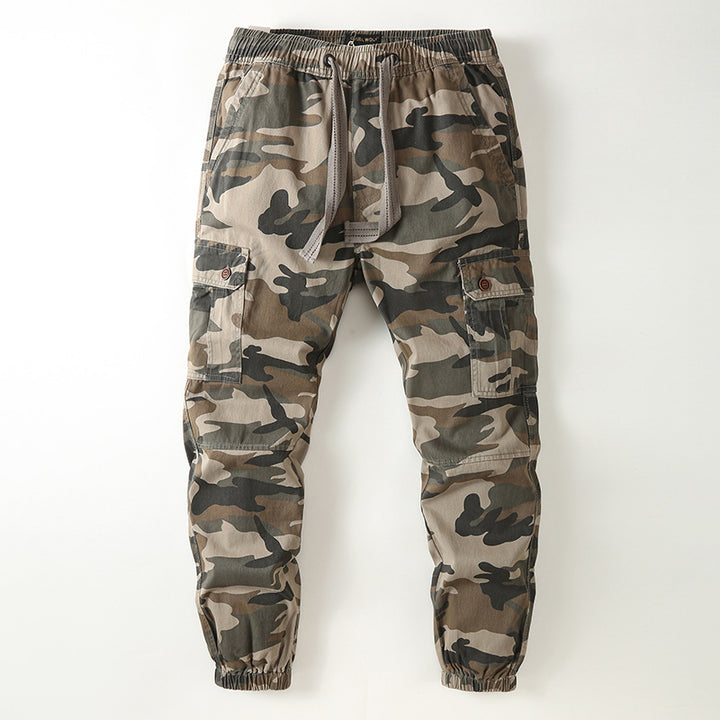 Men's utility-style cargo jogger pants with drawstring, knee reinforcement, and elastic cuffs Mune Fashion