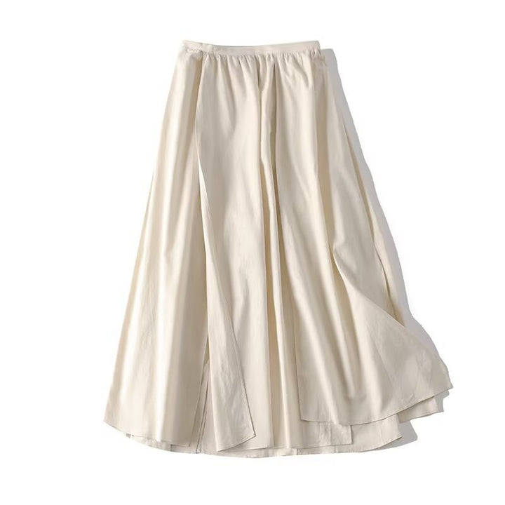 Women's maxi skirt with elastic waistband, wide tiers and side slits Mune Fashion