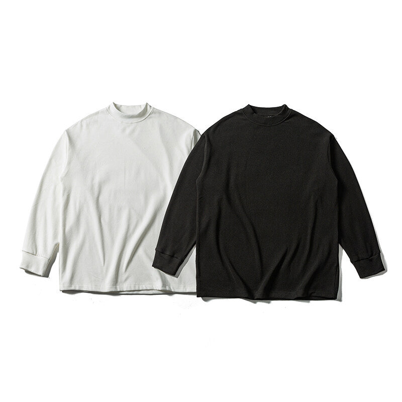 Unisex Oversize-Longsleeve Shirt with Mockneck made of Cotton Blend Mune Fashion