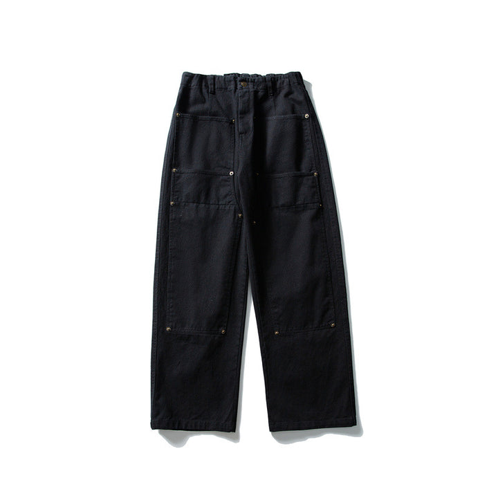 Men's loose Utility work trousers with applied patch pockets and elastic waistband Mune Fashion
