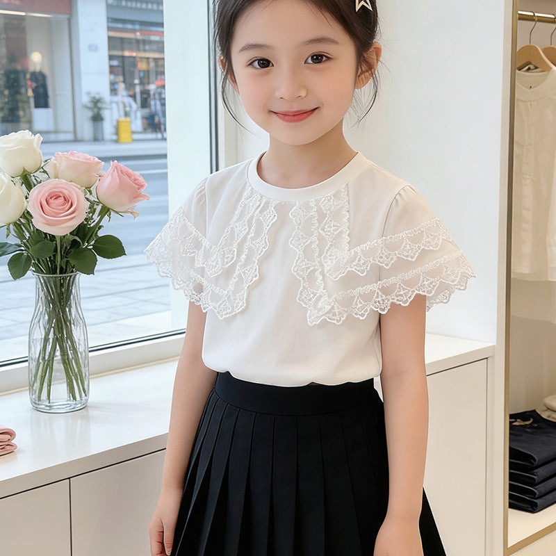 Girl T-shirt with ruffle details Mune Fashion