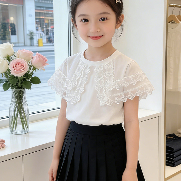 Girl T-shirt with ruffle details Mune Fashion