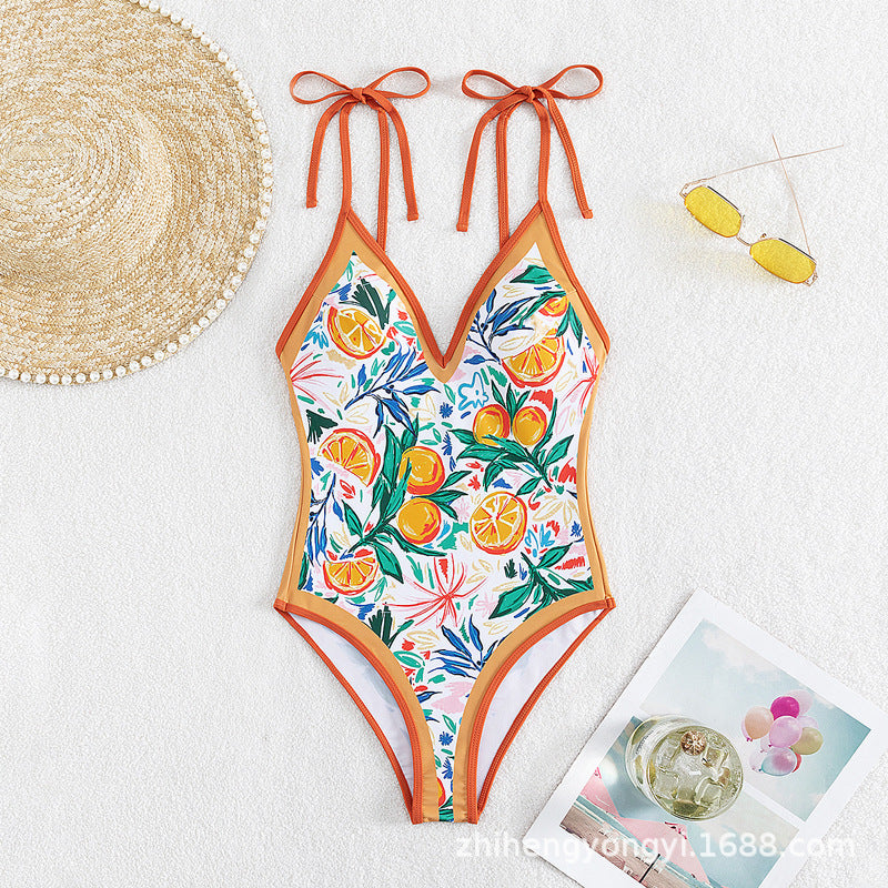 Women's swimsuit with vibrant plant and fruit motif Mune Fashion