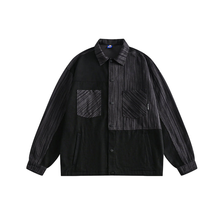 Unisex Overshirt Jacket in boxy cut with material mix and front flap pockets Mune Fashion