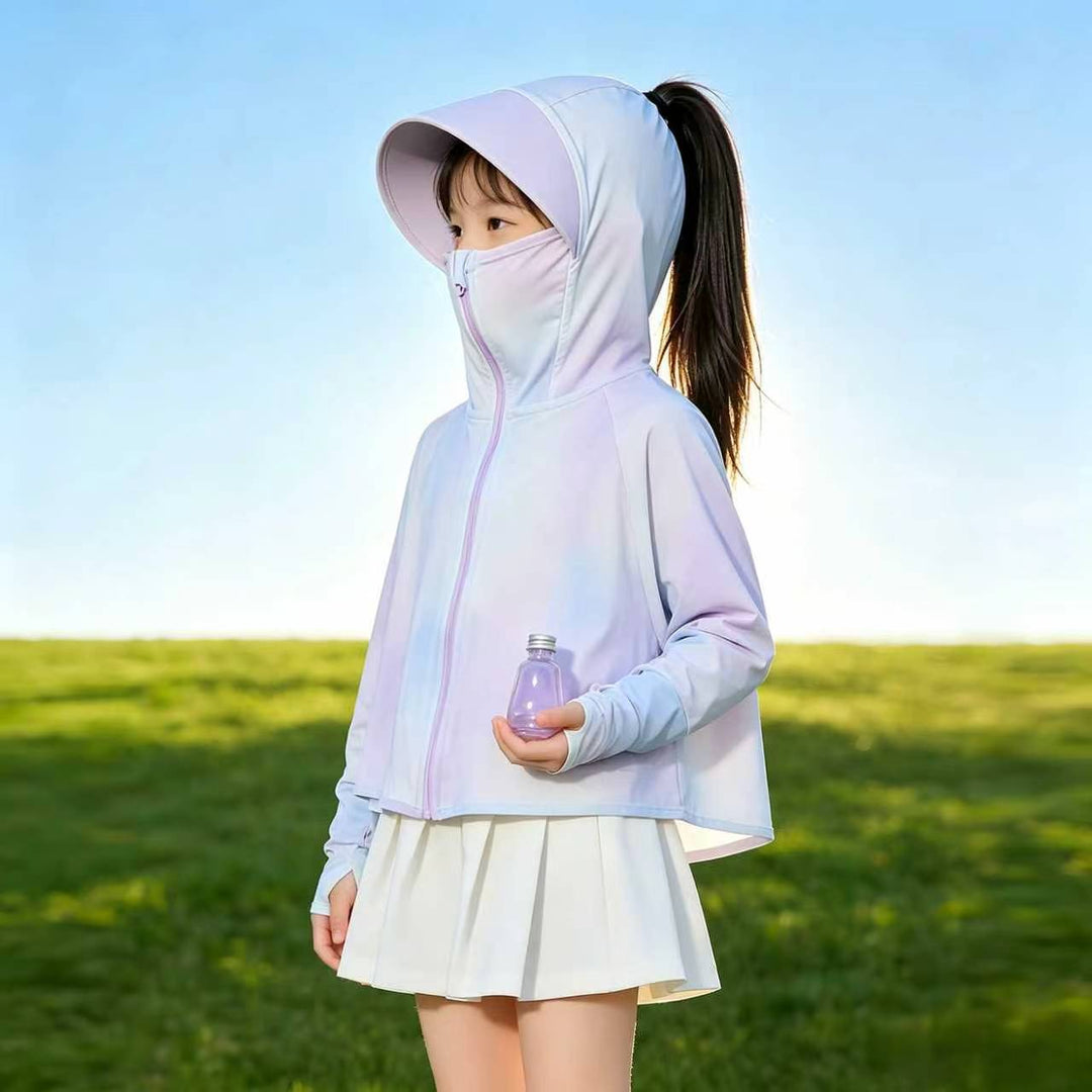 Women's light UV protection hooded jacket for kids with breathable material and zipper Mune Fashion