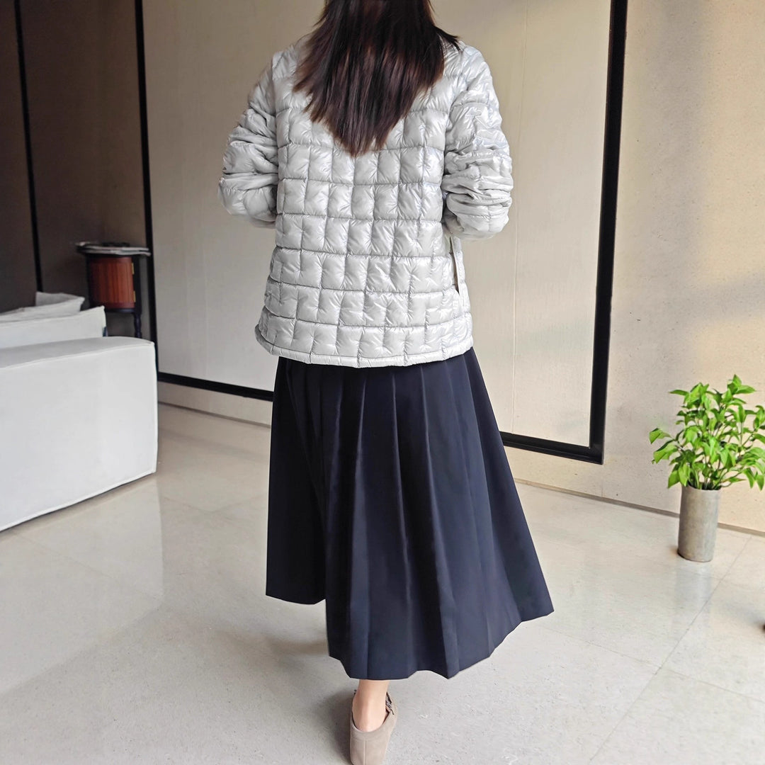 Women's Fashion Padded Jacket with Glossy Surface Mune Fashion