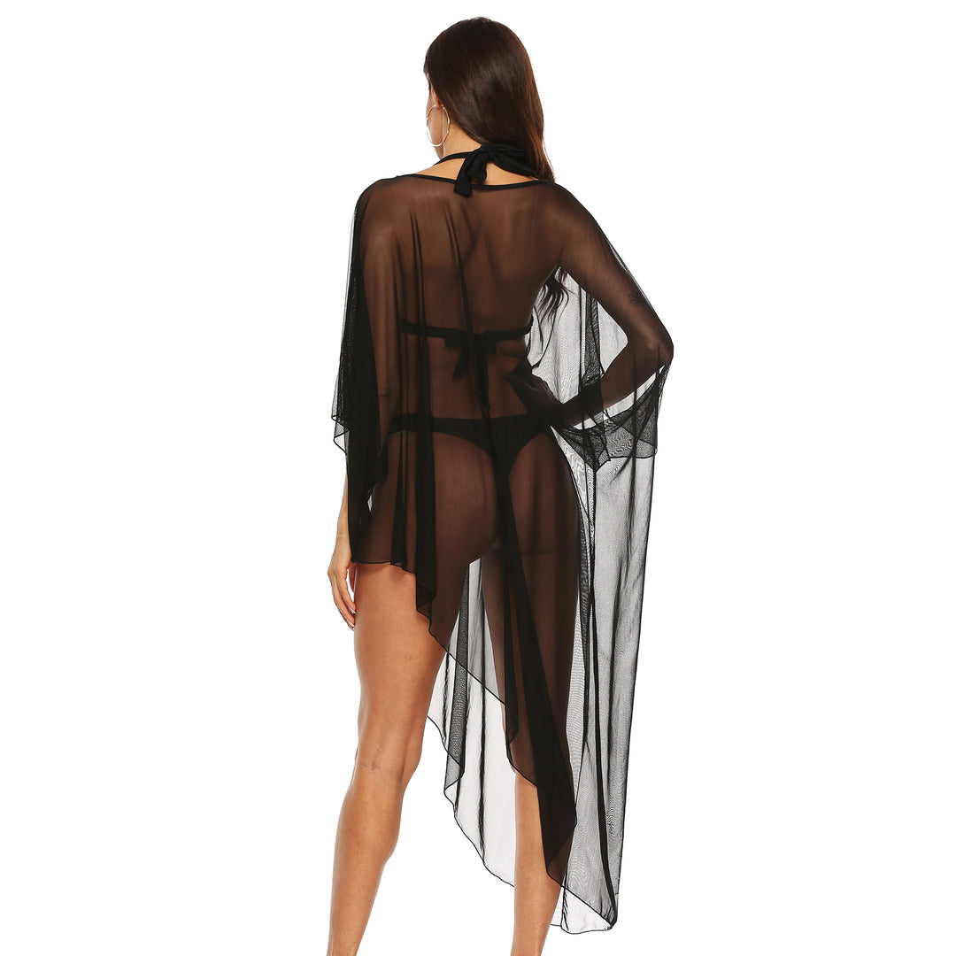 Women's transparent beach cover-up with elegant sleeves Mune Fashion