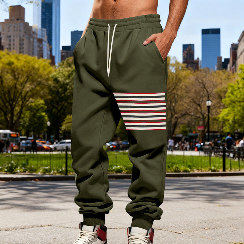 Men's Relaxed-Fit Jogging Pants with Side Stripe Application, Drawstring & Ribbed Cuffs Mune Fashion