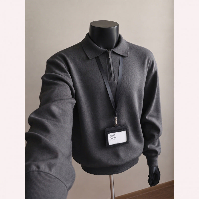 Men's Fashionable Sweater with Stand-up Collar Mune Fashion