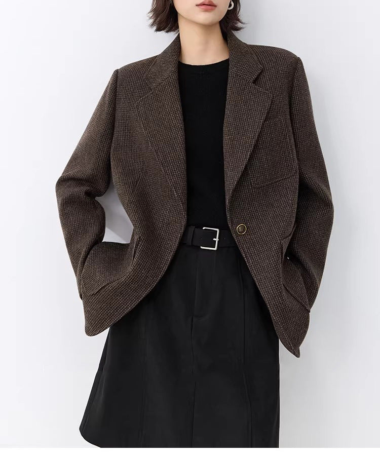 Women's Elegant oversized jacket with textured design Drune