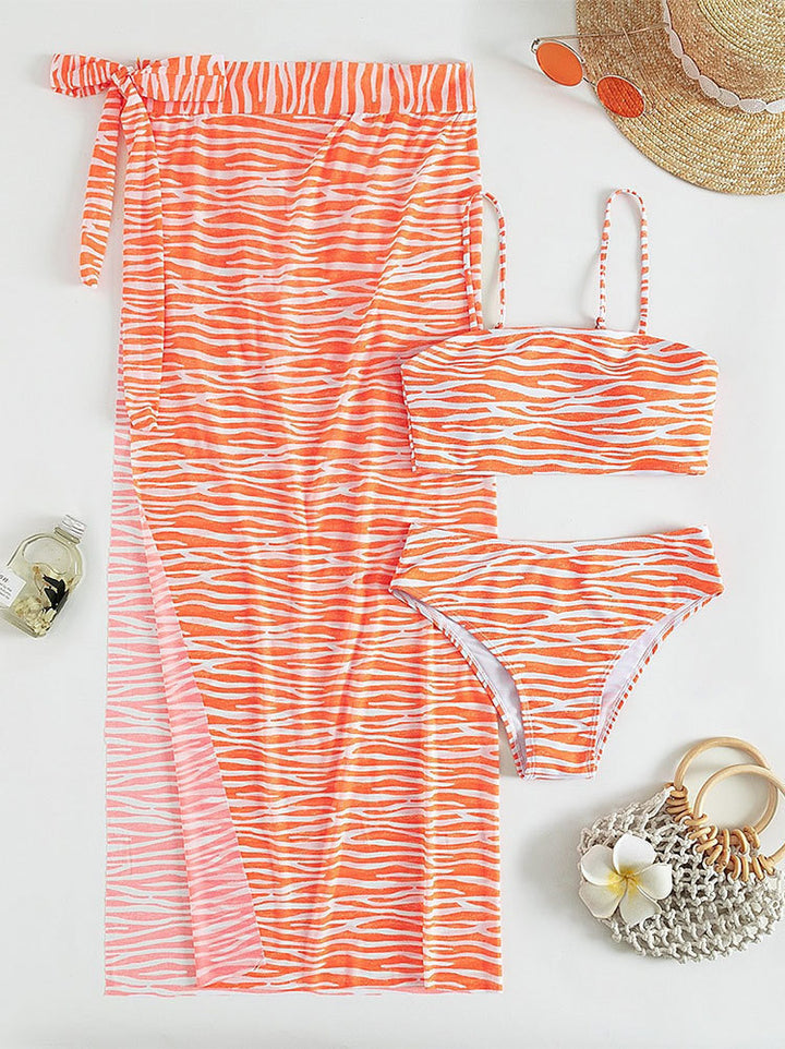 Women's Two-Piece Bikini Set with Trendy Wrap Skirt Mune Fashion