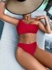 Women Asymmetrical Bikini with Rib Structure Mune Fashion