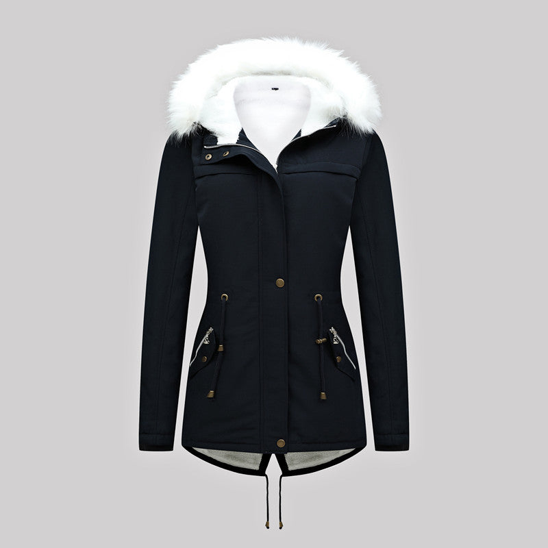 Women's Tailored Winter Parka with Thermofleece Lining and Detachable Faux Fur Hood Mune Fashion