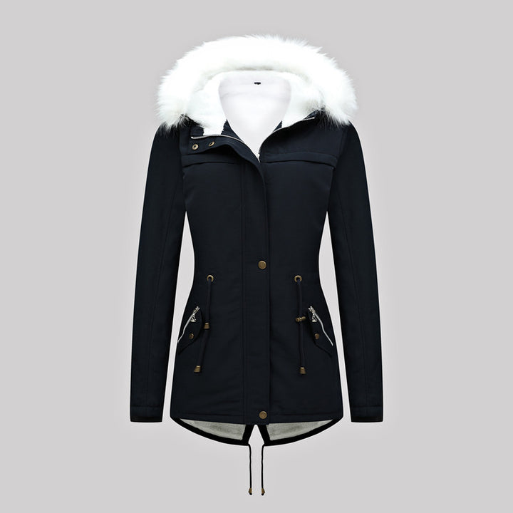 Women's Tailored Winter Parka with Thermofleece Lining and Detachable Faux Fur Hood Mune Fashion