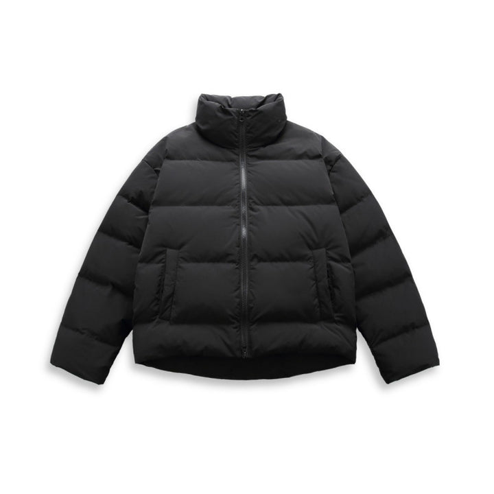 Women's short quilted padded jacket with high stand-up collar and concealed two-way zipper Mune Fashion
