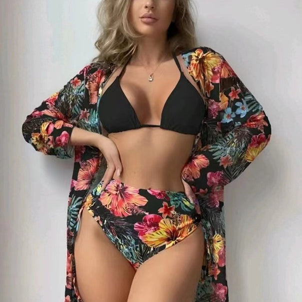 Women High Waist Bikini Set with Floral Design Mune Fashion