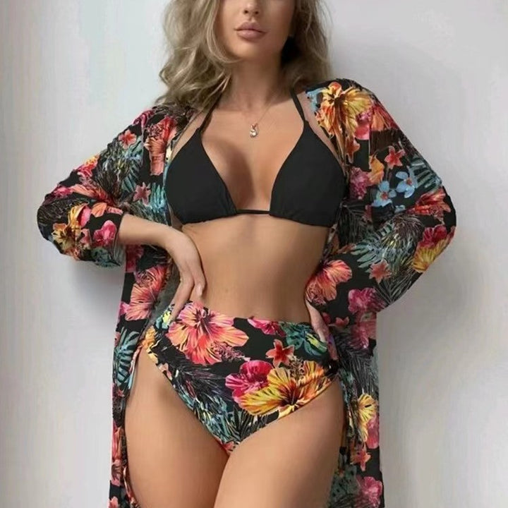 Women High Waist Bikini Set with Floral Design Mune Fashion