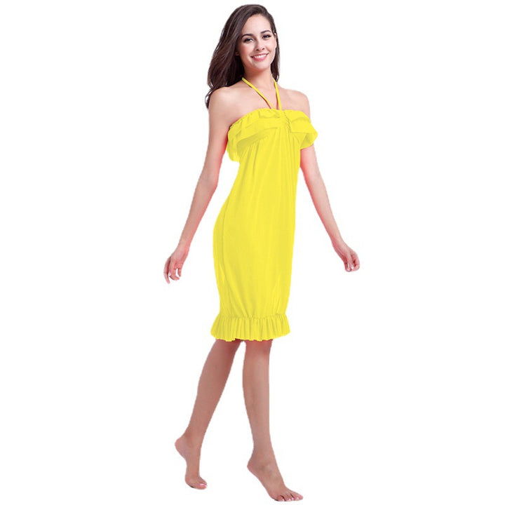 Women's Beach Dress with Ruffles and Adjustable Strap Mune Fashion