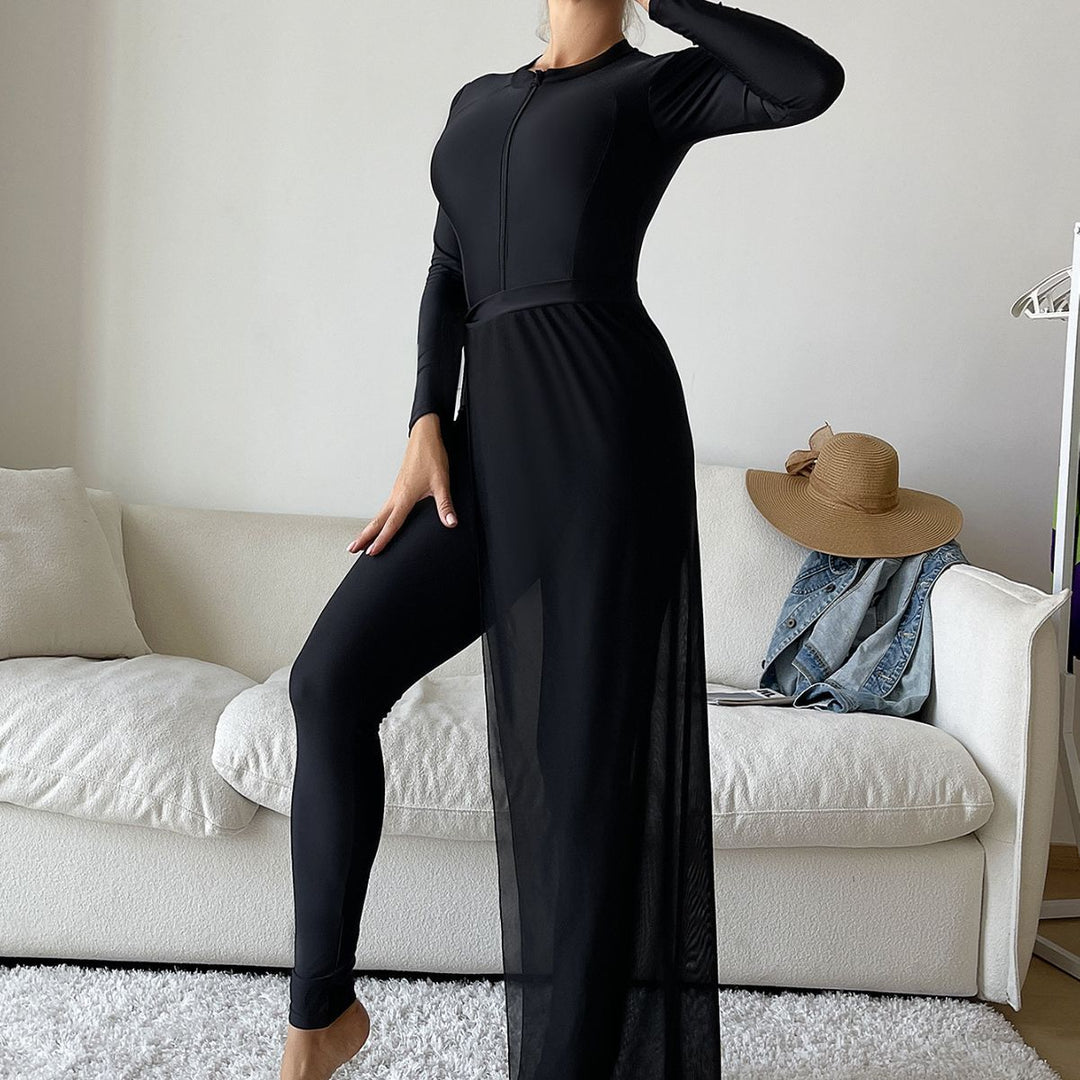 Ladies elegant UV protection surf suit with transparent overlay Mune Fashion