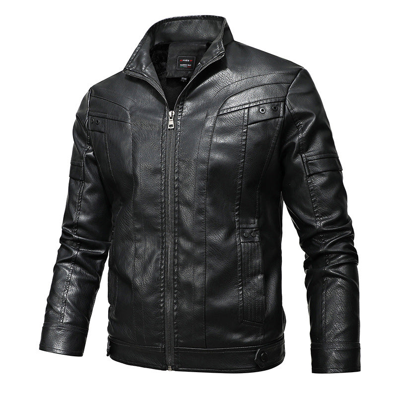 Men's Elegant Motorcycle Leather Jacket Mune Fashion