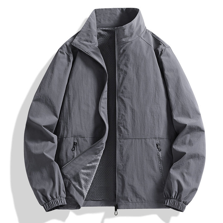 Men's lightweight breathable windbreaker with stand-up collar and perforated lining Mune Fashion