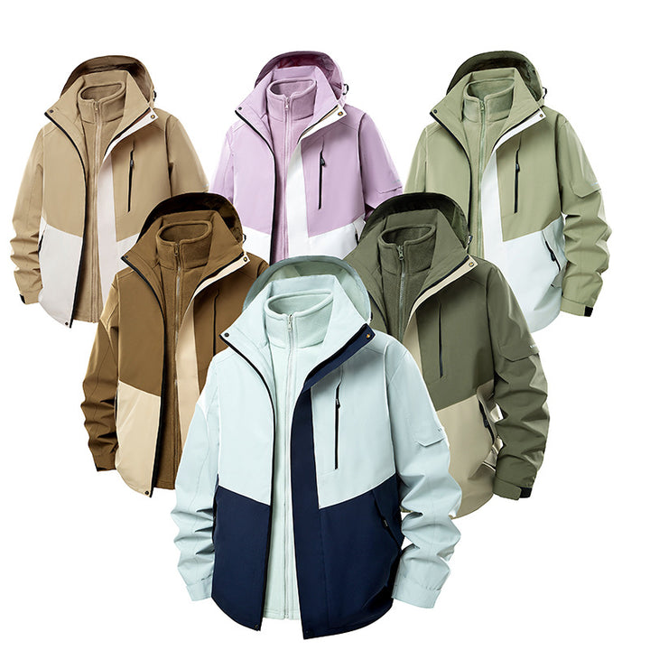Women's double-layer softshell parka with removable fleece inner jacket Mune Fashion