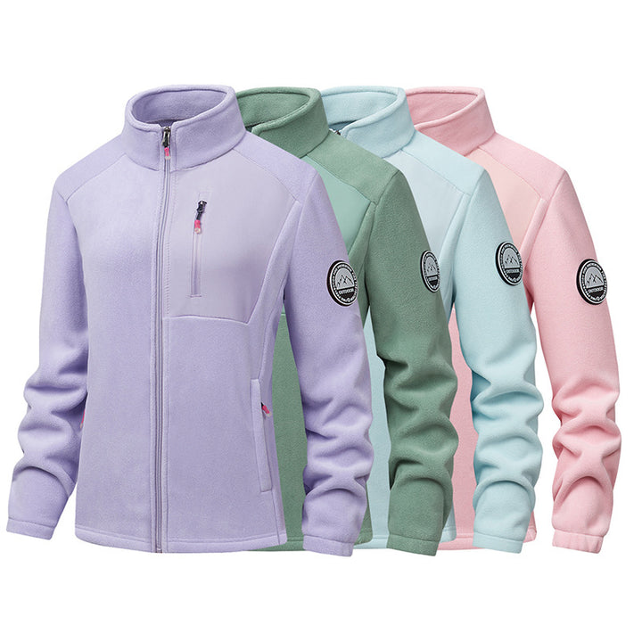 Men's Comfortable Fleece Jacket with Stand-up Collar Mune Fashion