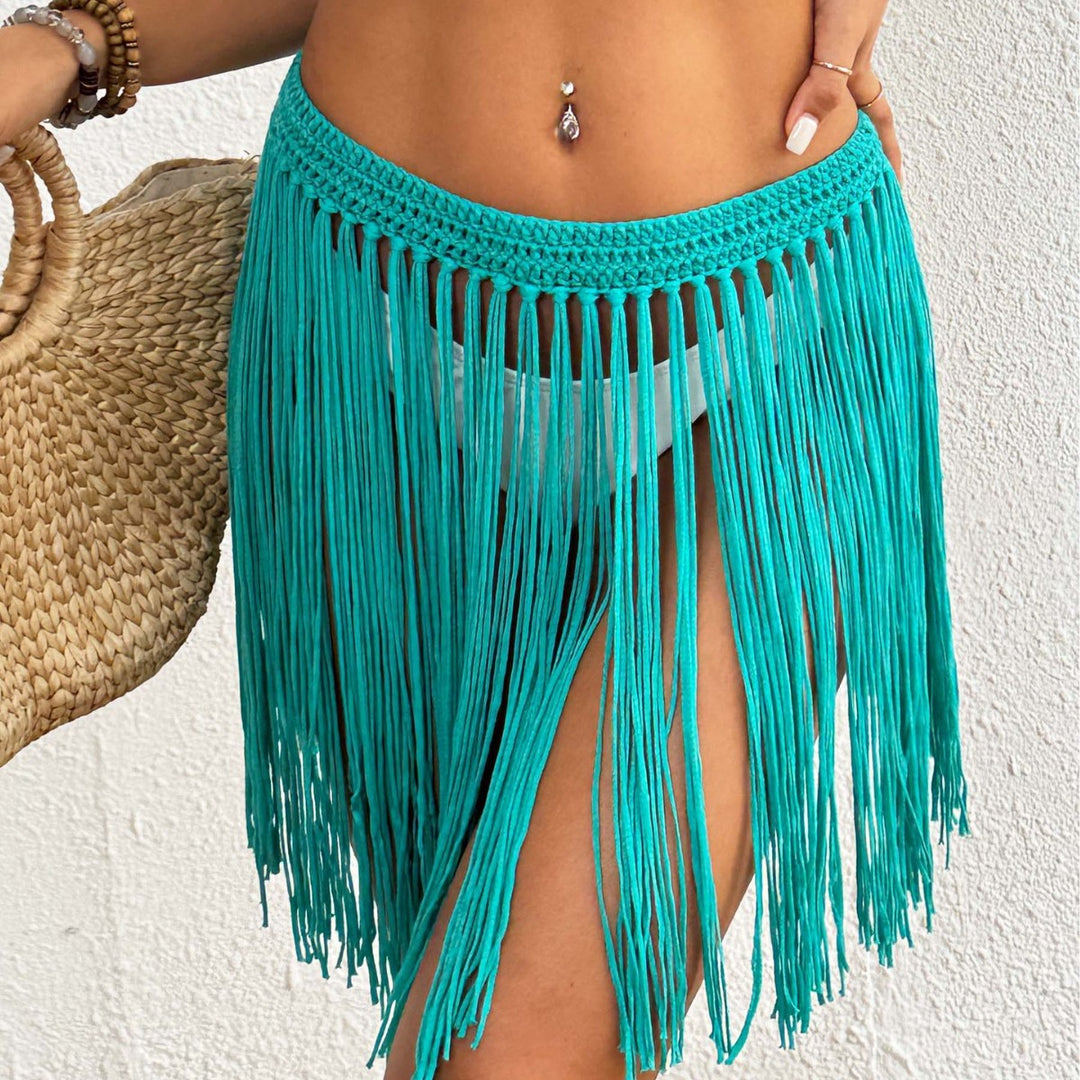 Women’s crochet beach skirt with fringed details Mune Fashion