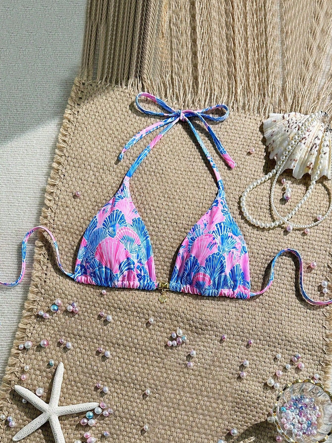 Women's Triangle Bikini Top with Ruffles Mune Fashion