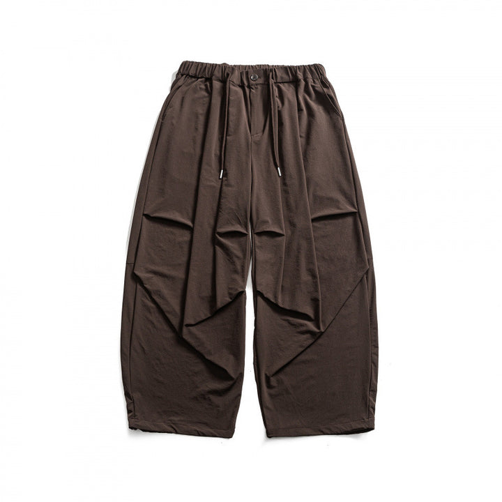 Unisex Wide Harem Pants with Drapes, Elastic Waistband and Drawstring Mune Fashion