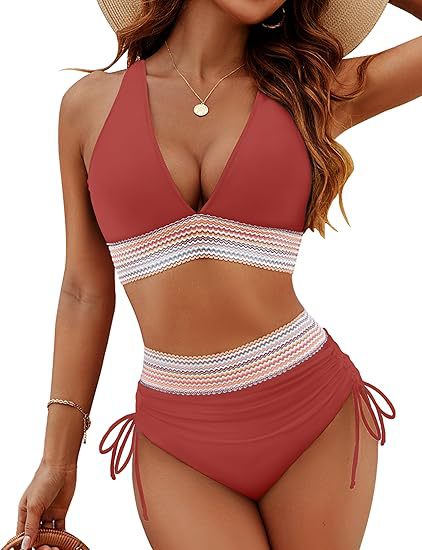 Ladies High-Cut Bikini with Wide Elastic Band and Decorative Accent Details Mune Fashion