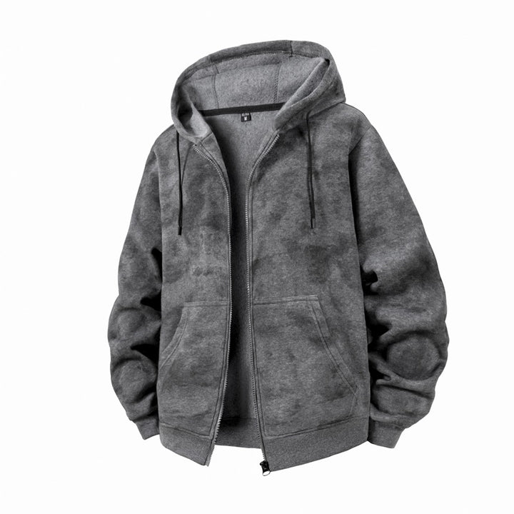 Unisex Oversized Hooded Zip Jacket made of heavy French Terry with Kangaroo Pockets Mune Fashion