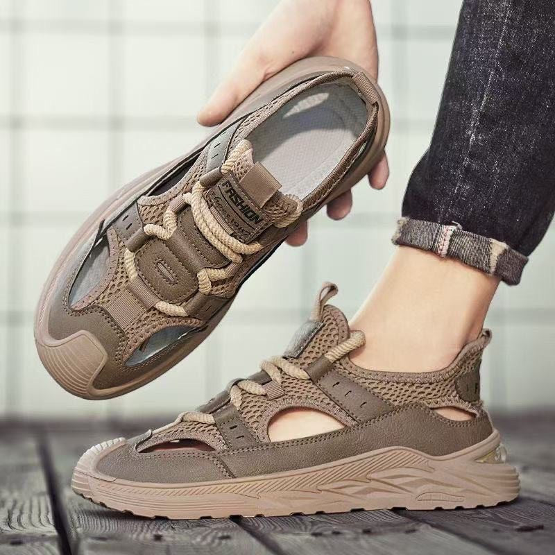 Men's hybrid sneaker sandal with knit shaft and profiled platform sole Mune Fashion