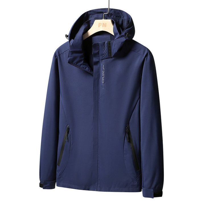 Men's Waterproof Softshell Jacket with Hood, Zip Pockets and Adjustable Cuffs Mune Fashion
