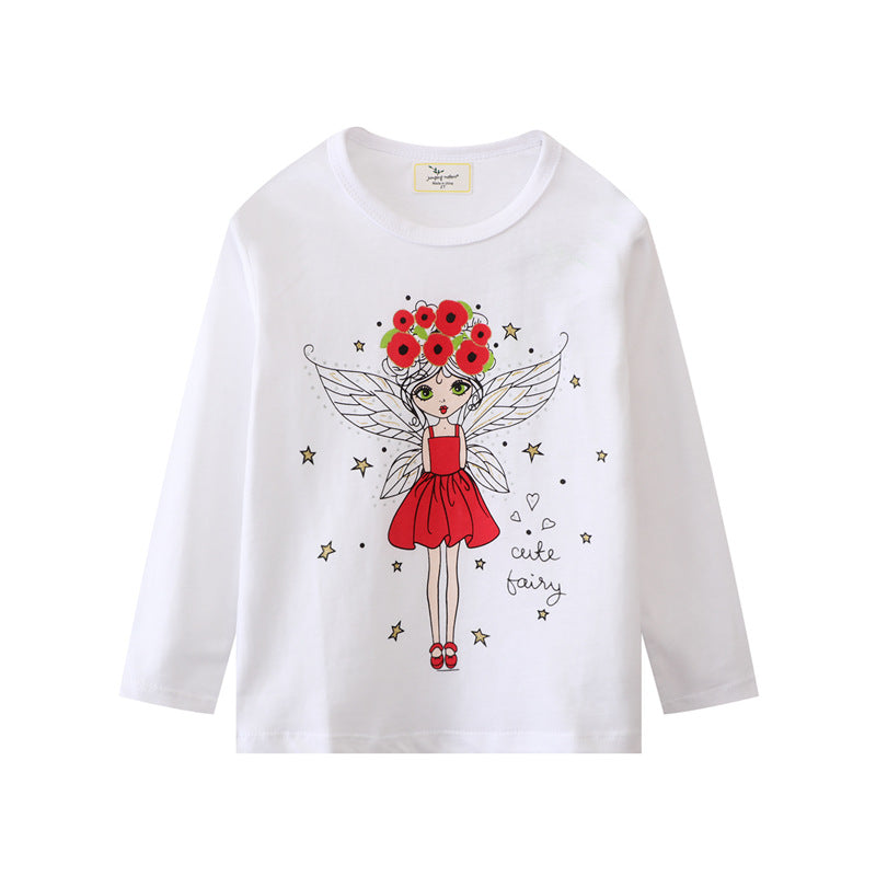 Girls Long Sleeve Shirt with Cute Fairy Motif Mune Fashion