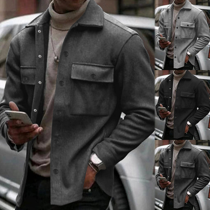 Men's Overshirt-Jacket in Shacket Style with Patch Chest Pockets Mune Fashion